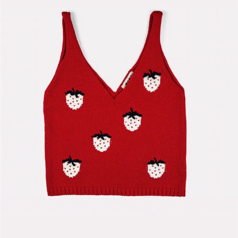 Strawberry Cotton Tanktop in Red 🍓